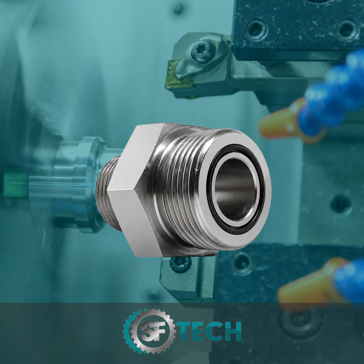Conexão ORFS com O-Ring fabricada pela SFTECH — Viamão RS